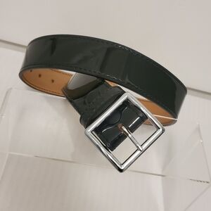 EC Dutyman "1631" Black Patent Leather Belt Size 34, Uniform, Shiny, Silvertone